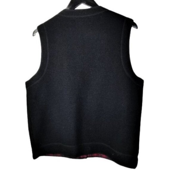 Vintage 80s Black WOOLRICH Navajo Red Bear Patch Oversized 100% Wool Vest - Picture 5 of 7